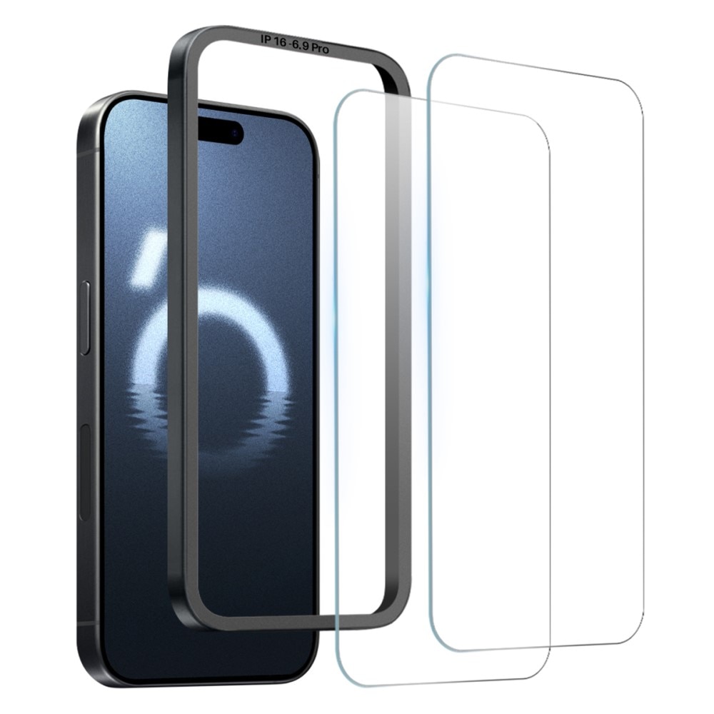 Protecteur d'écran en verre trempé iPhone 16 Pro Max (2 pièces)