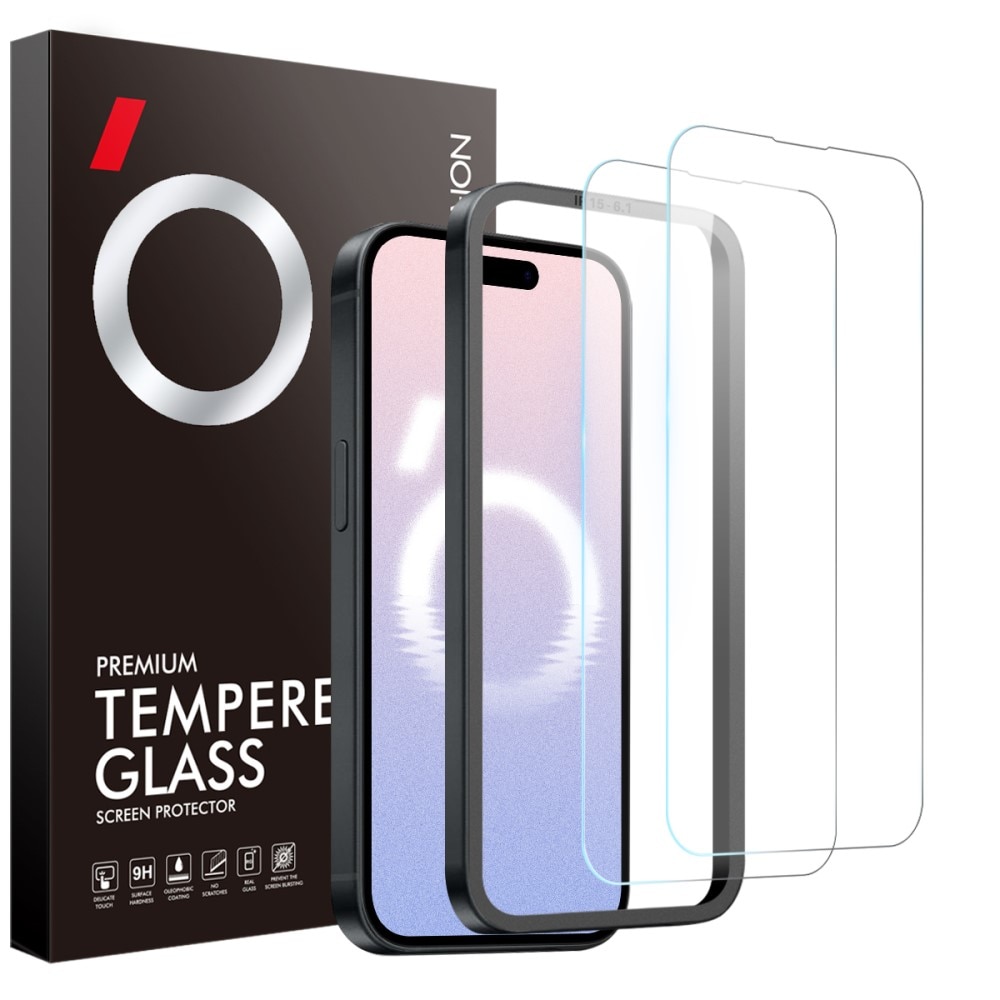 Protecteur d'écran en verre trempé iPhone 16 Plus (2 pièces)