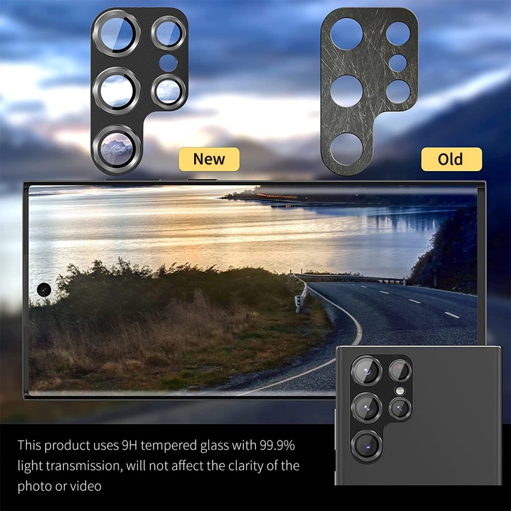 Caméra Protecteur Verre trempé Aluminium Samsung Galaxy S25 Ultra, noir