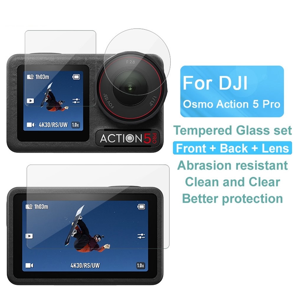 Verre trempé à couverture complète DJI Osmo Action 5 Pro Black