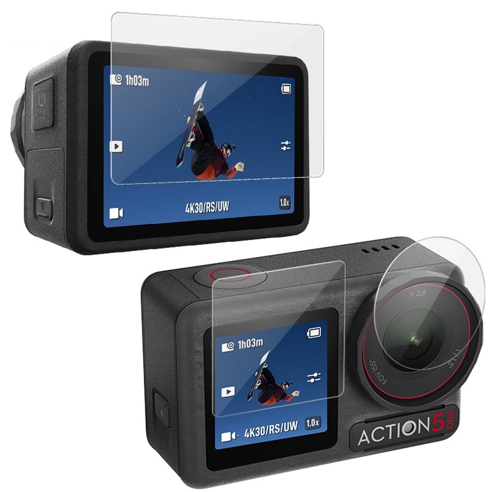 Verre trempé à couverture complète DJI Osmo Action 5 Pro Black