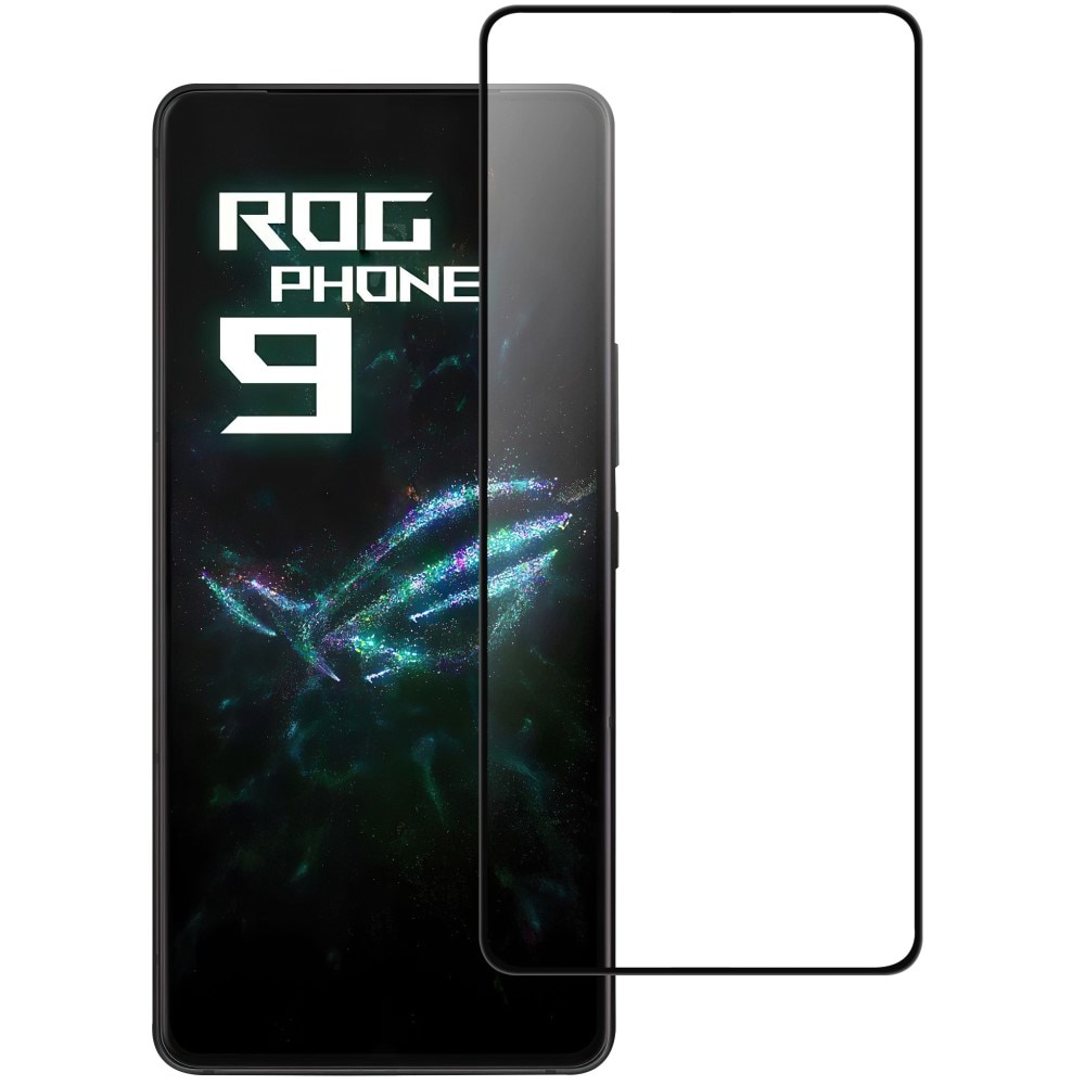 Protecteur d'écran complet verre trempé Asus ROG Phone 9, noir