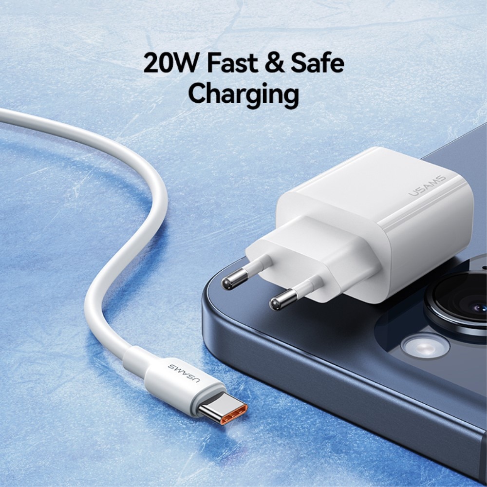 Chargeur Mural USB-C 20W, blanc