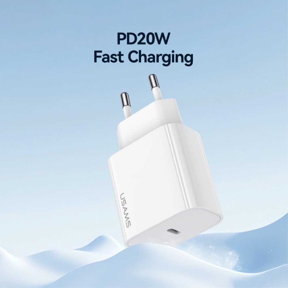 Chargeur Mural USB-C 20W, blanc