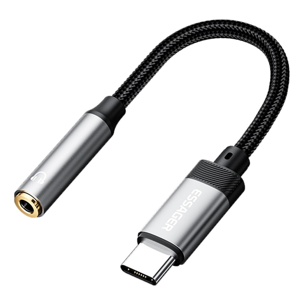 Adaptateur casque USB-C vers 3,5mm DAC, noir