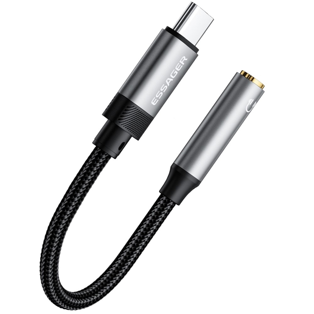 Adaptateur casque USB-C vers 3,5mm DAC, noir