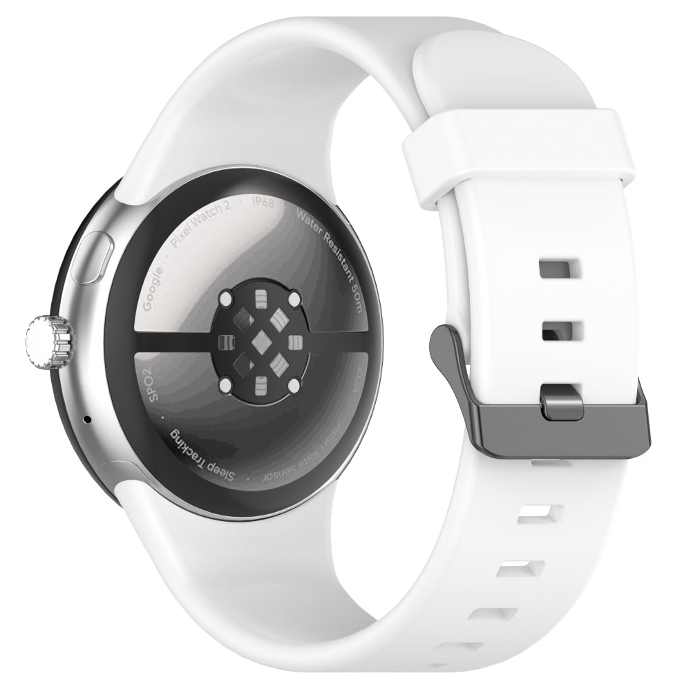 Bracelet en silicone pour Google Pixel Watch 3 XL 45mm, blanc