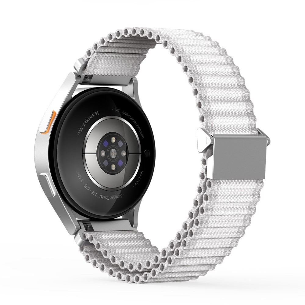 Bracelet en Active Nylon Samsung Galaxy Watch 7 40mm, blanc