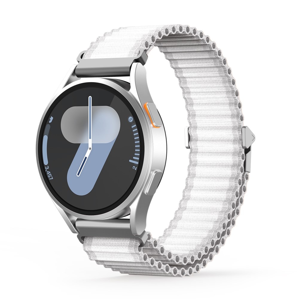 Bracelet en Active Nylon Samsung Galaxy Watch 7 40mm, blanc