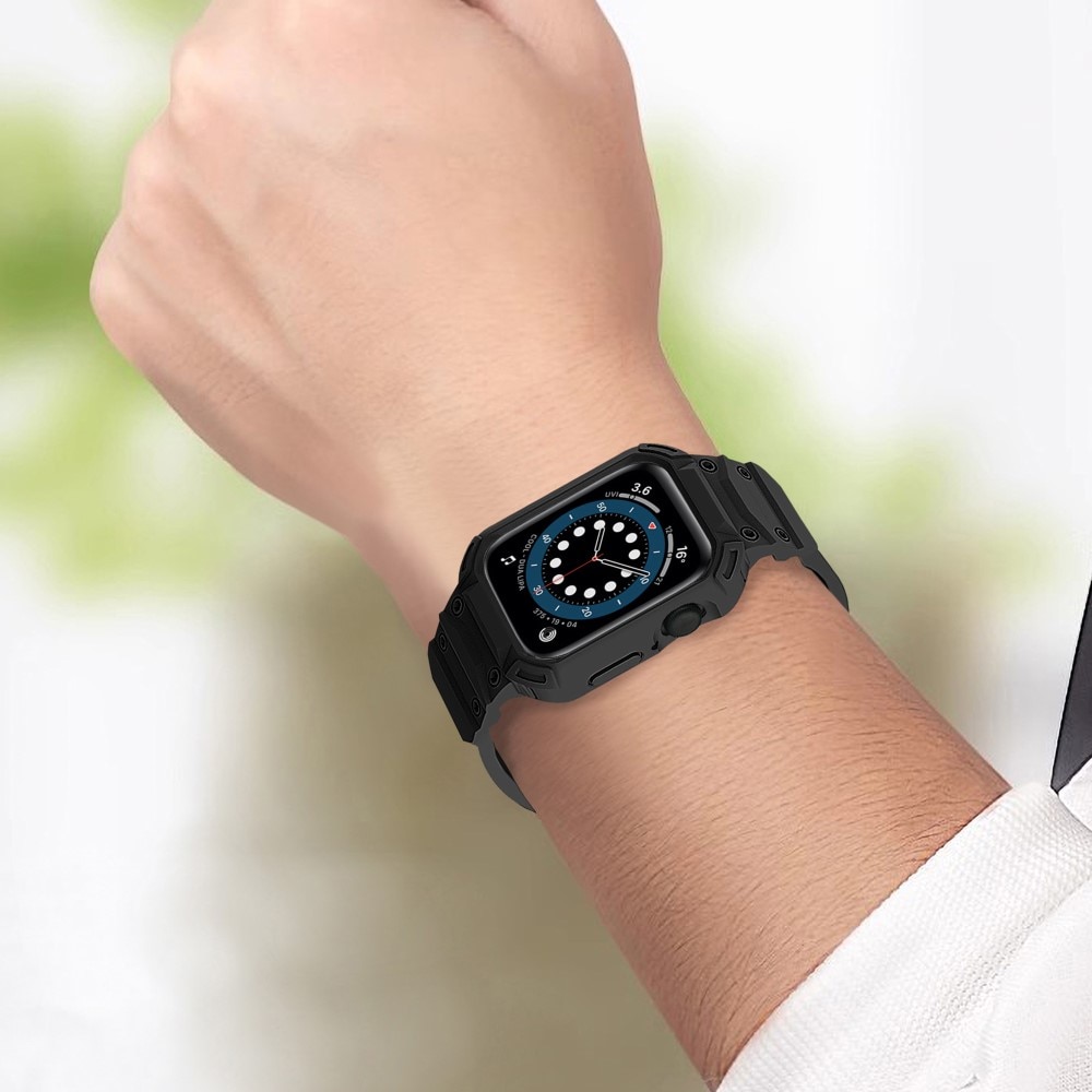 Bracelet avec coque Aventure Apple Watch Series 10 42mm, noir