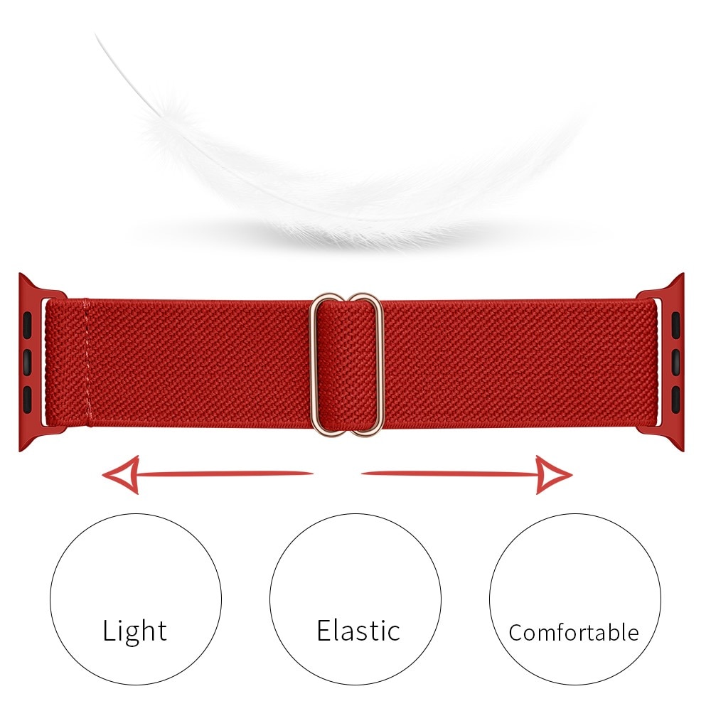 Bracelet extensible en nylon Apple Watch 45mm Series 7, rouge