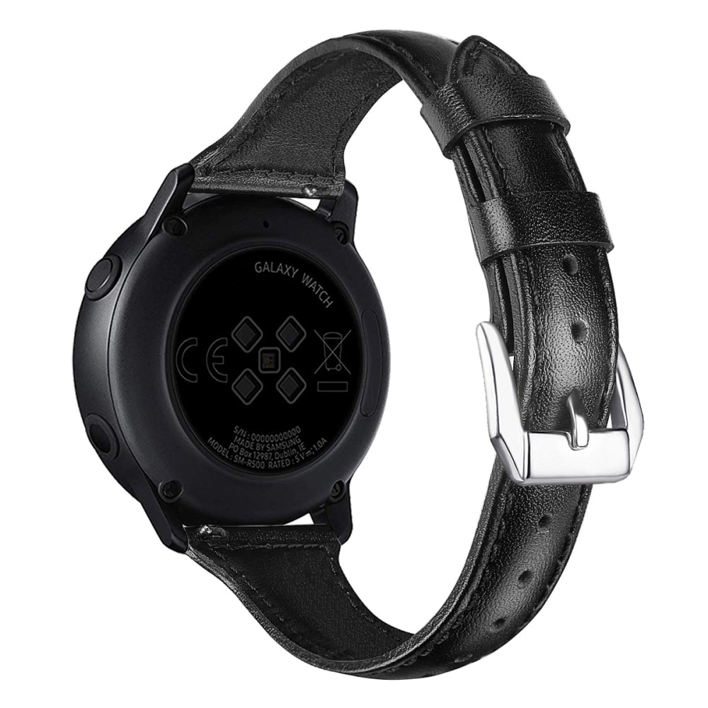 Bracelet en cuir fin Samsung Galaxy Watch 6 40mm, noir