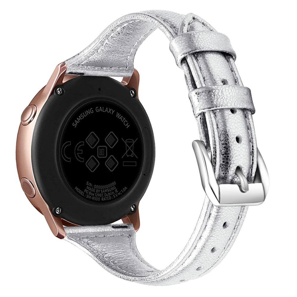 Bracelet en cuir fin Samsung Galaxy Watch 6 Classic 43mm, argent