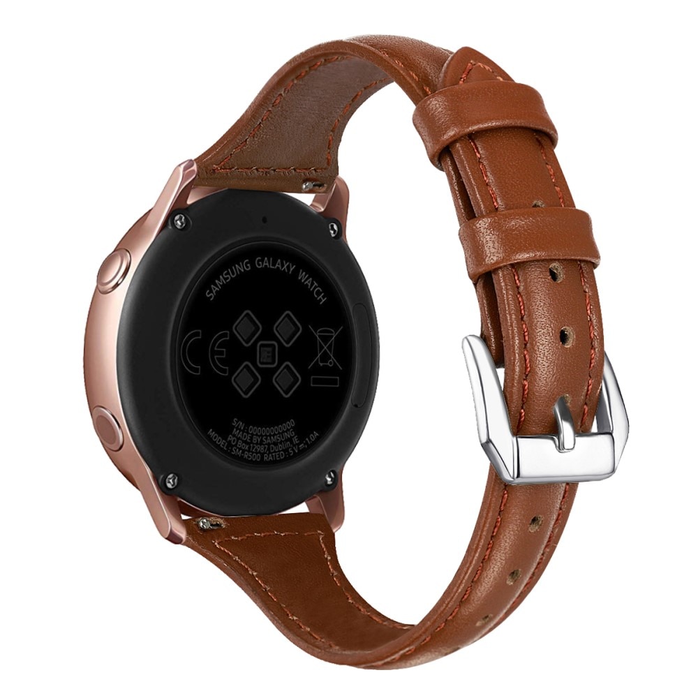 Bracelet en cuir fin Samsung Galaxy Watch 7 44mm, marron