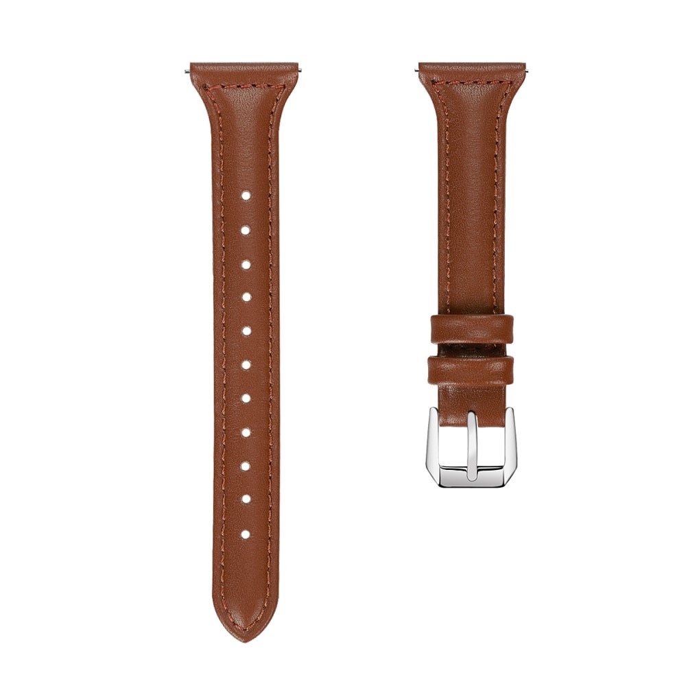 Bracelet en cuir fin Samsung Galaxy Watch 6 Classic 47mm, marron
