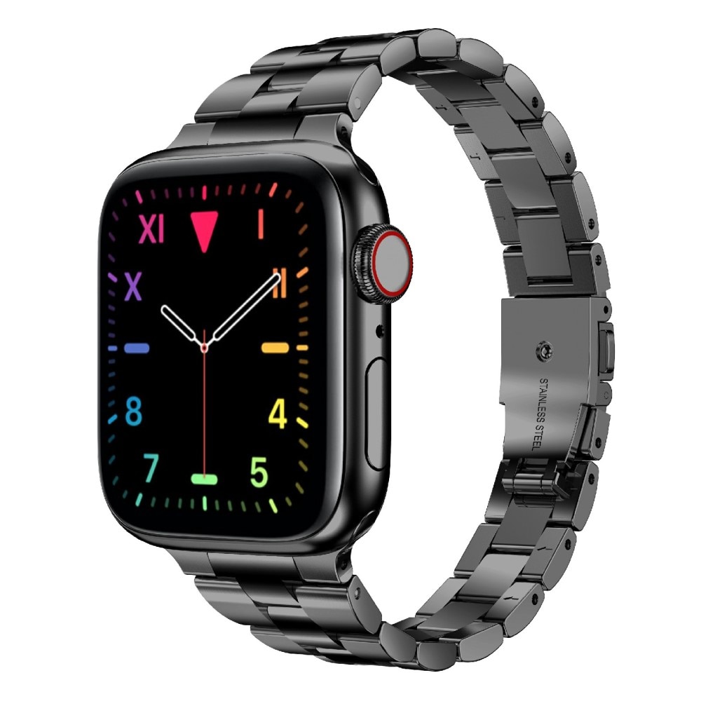 Bracelet en métal fin Apple Watch 45mm Series 8 Noir