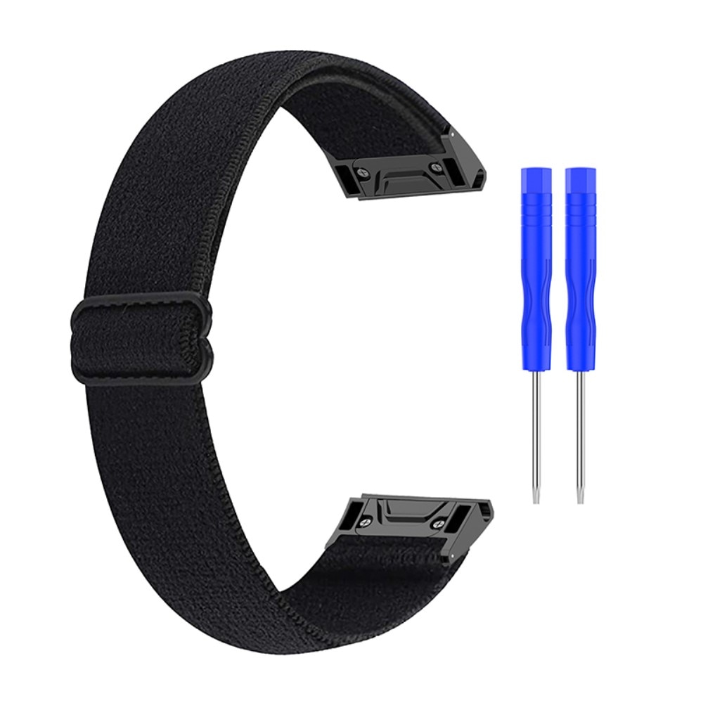 Bracelet extensible en nylon Garmin Fenix 6 Noir