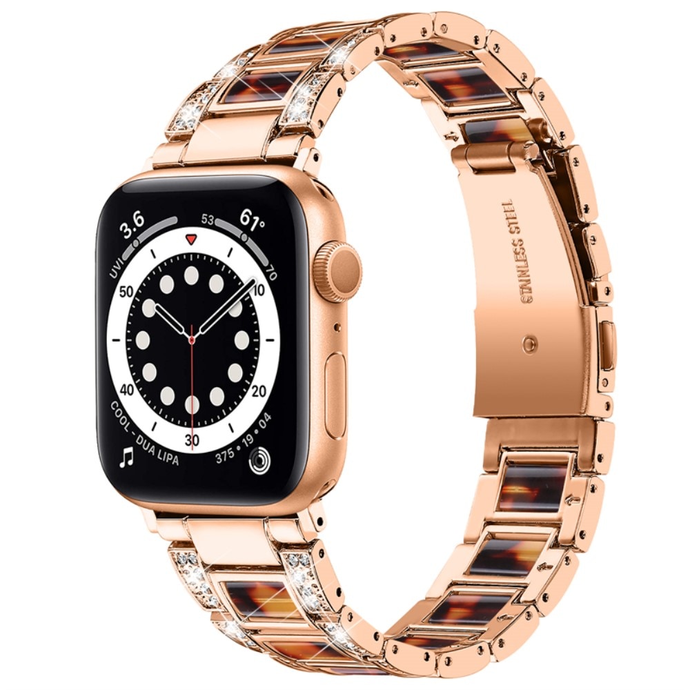 Bracelet Diamant Apple Watch 45mm Series 7 Rosegold Coffee