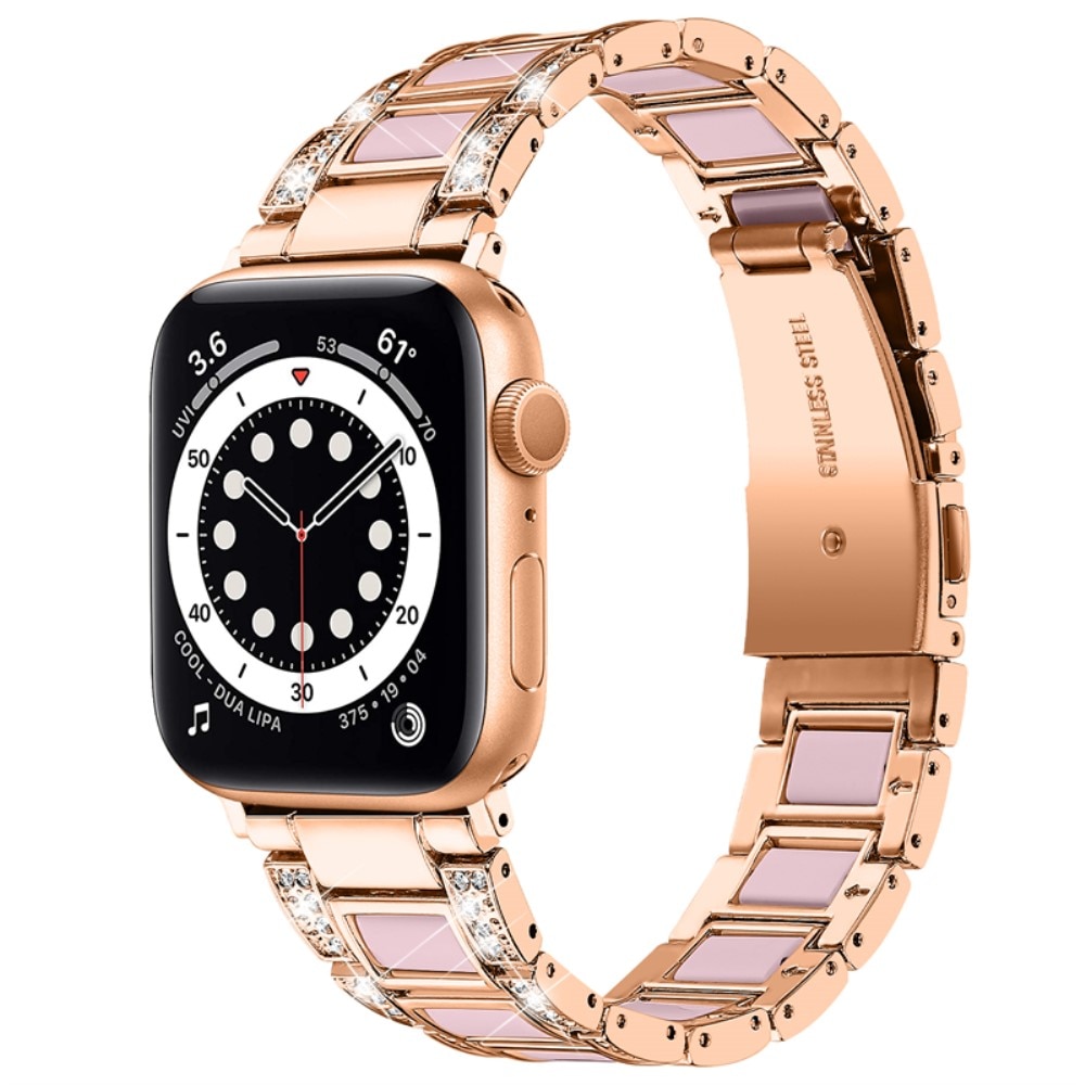 Bracelet Diamant Apple Watch 45mm Series 7, Rosegold Rose