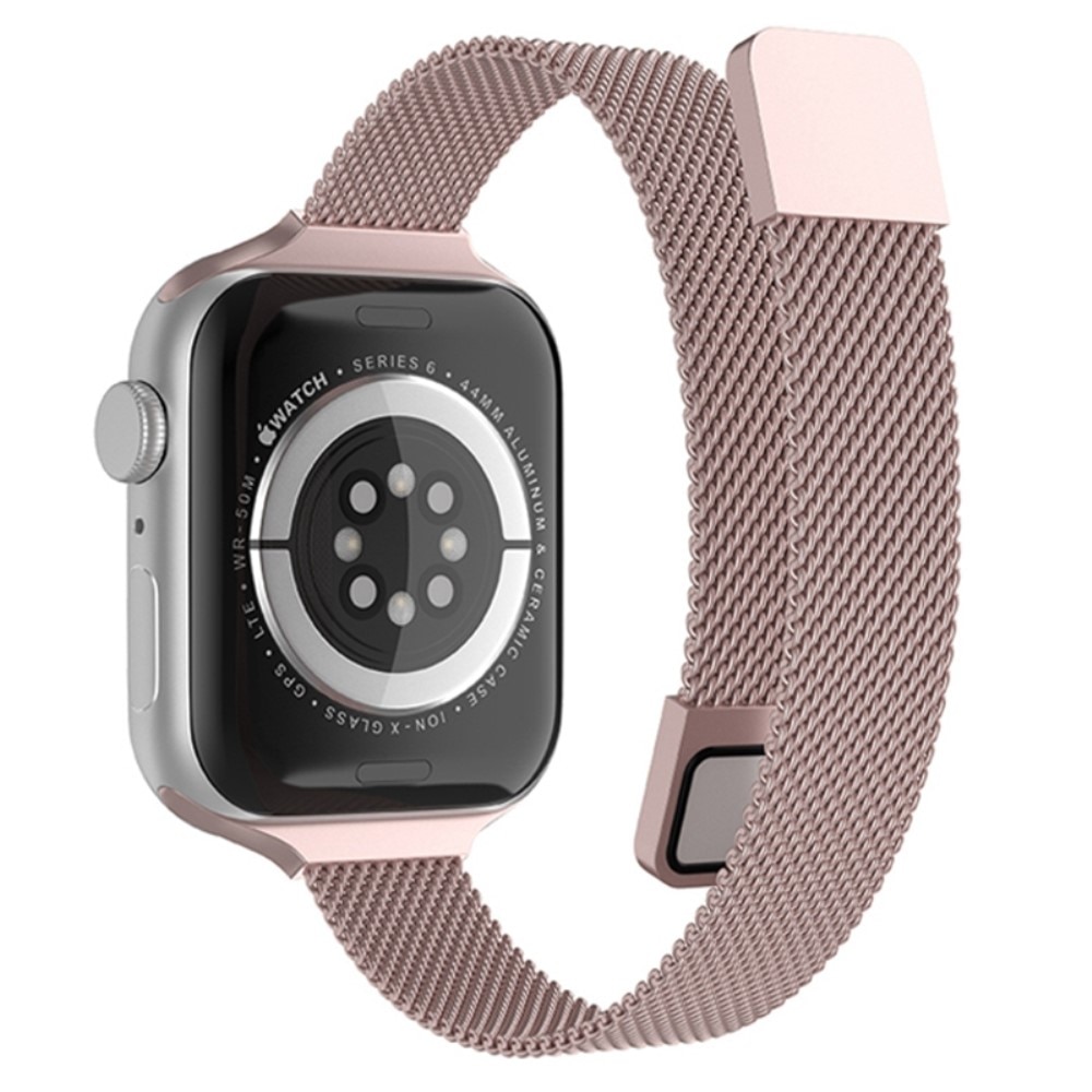 Bracelet milanais fin Apple Watch 42/44/45/49 mm, rose doré