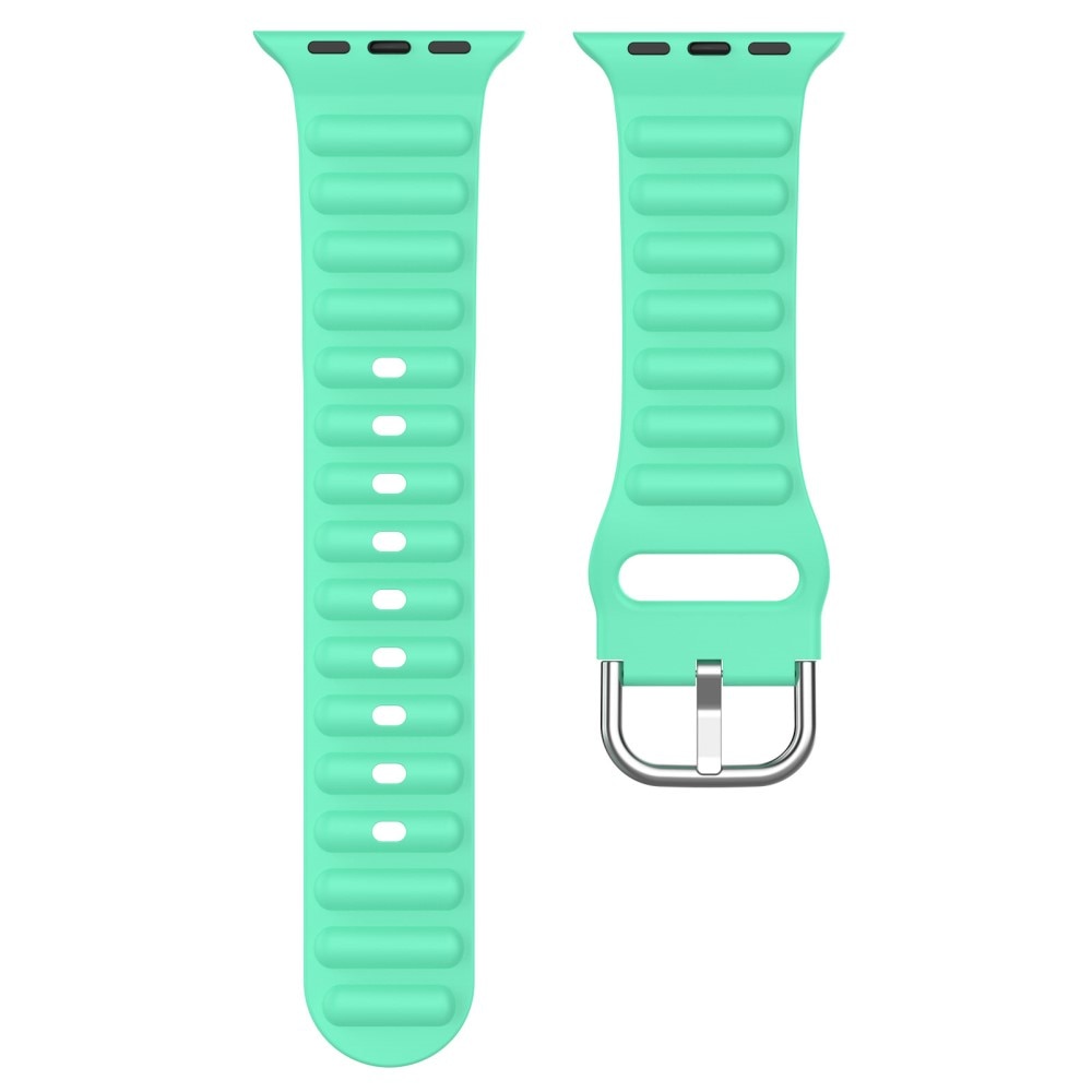 Bracele en silicone Résistant Apple Watch 45mm Series 9, vert