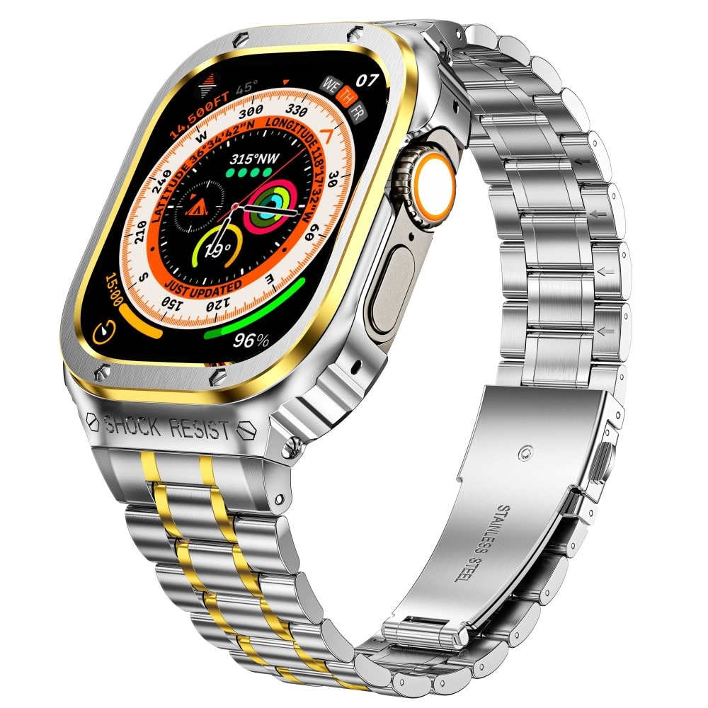 Bracelet Full Metal Apple Watch SE 44mm, argent/or