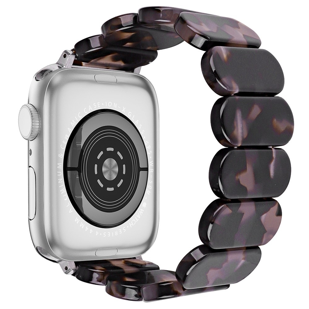 Bracelet en résine élastique Apple Watch 42mm, noir/gris