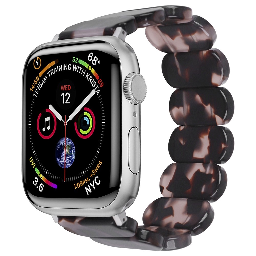 Bracelet en résine élastique Apple Watch 42mm, noir/gris