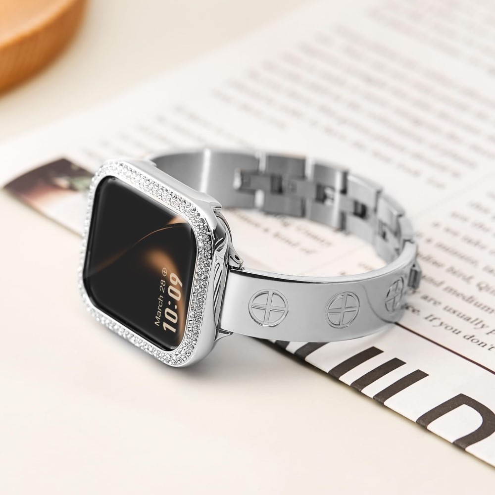 Bracelet Bangle Cross Apple Watch 41mm Series 7, argent