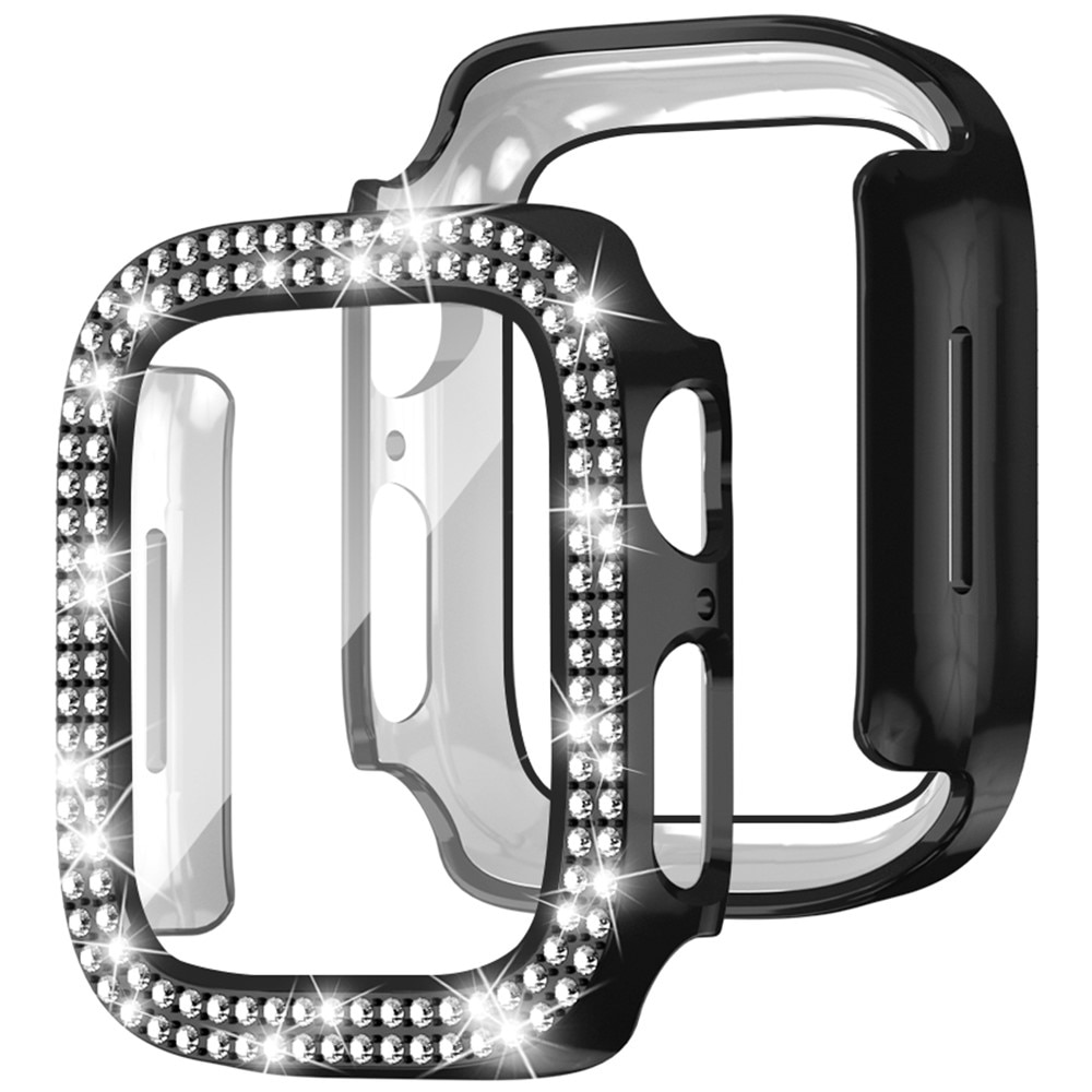 Full Cover Case Rhinestone Apple Watch Series 4-6 44mm,  noir