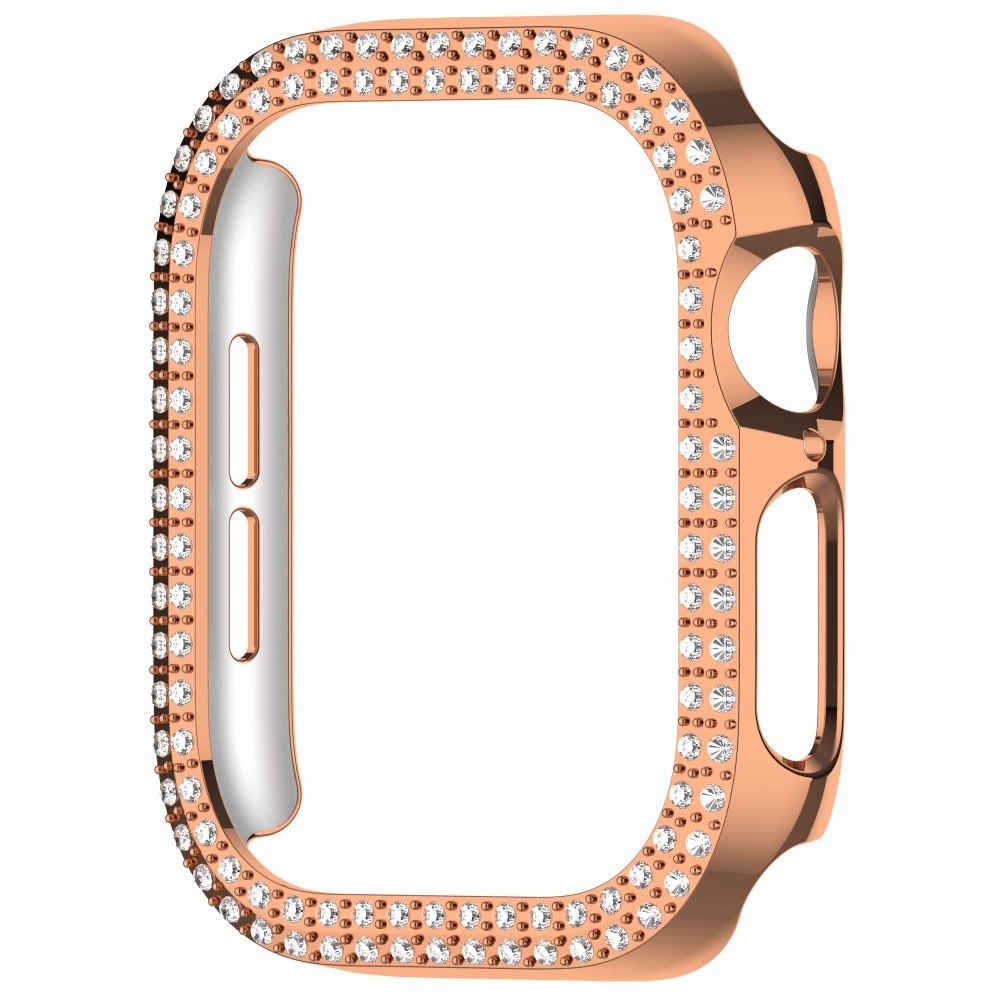 Coque Rhinestone Apple Watch Series 10 42mm, or rose