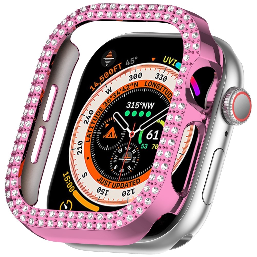 Coque Rhinestone Apple Watch Series 10 42mm, rose