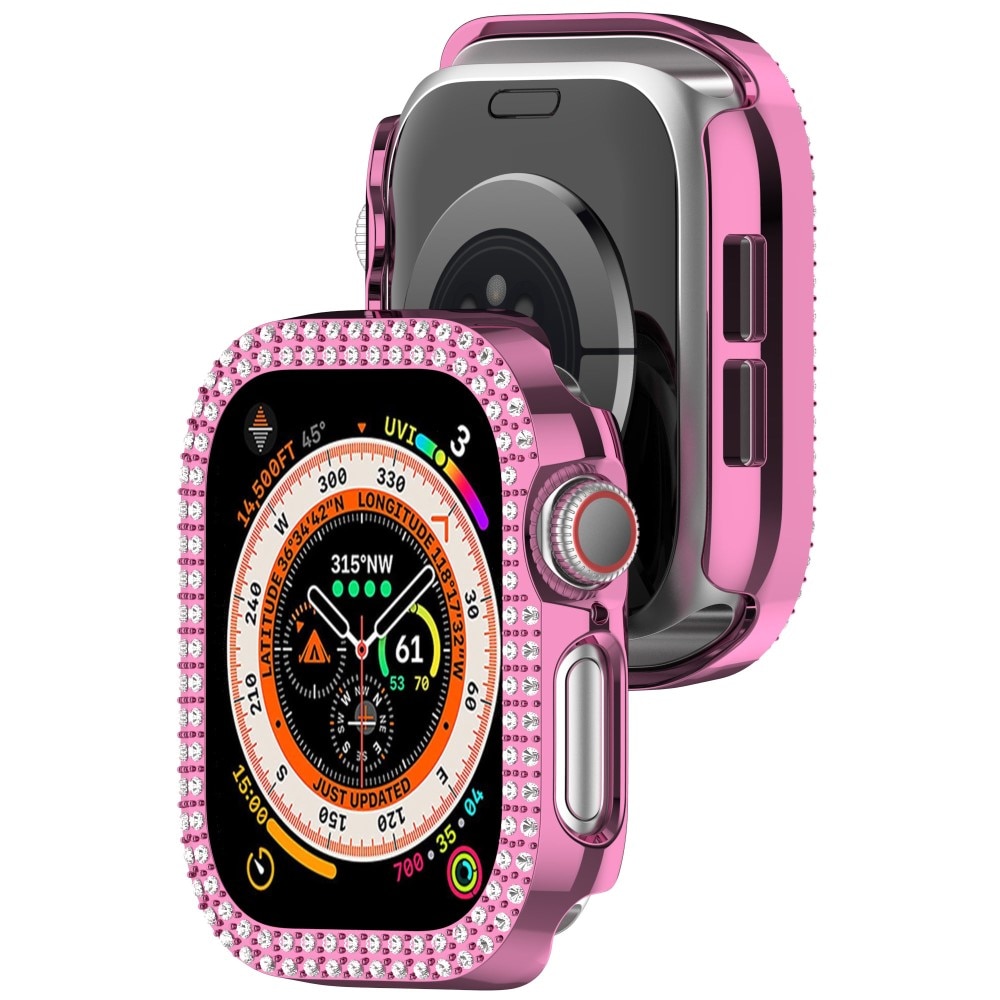 Coque Rhinestone Apple Watch Series 10 42mm, rose