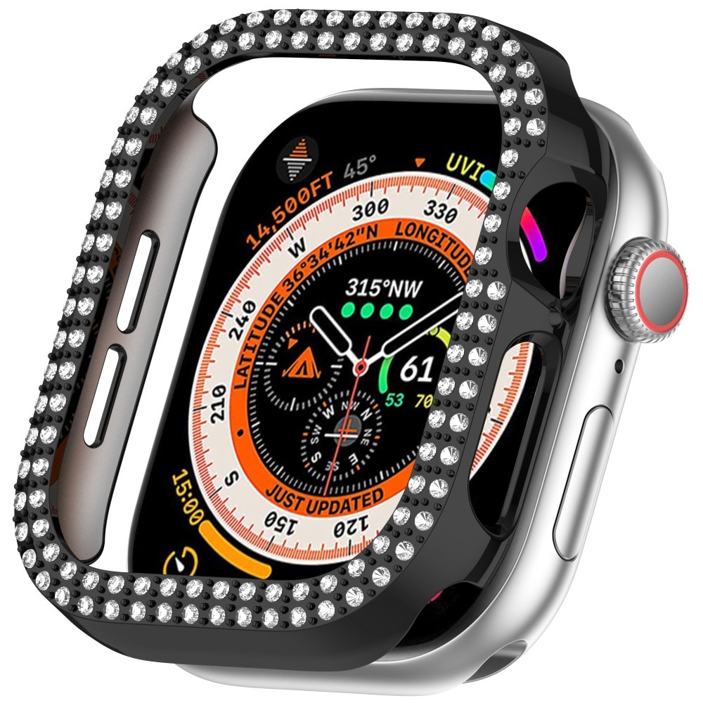 Coque Rhinestone Apple Watch Series 10 42mm, noir