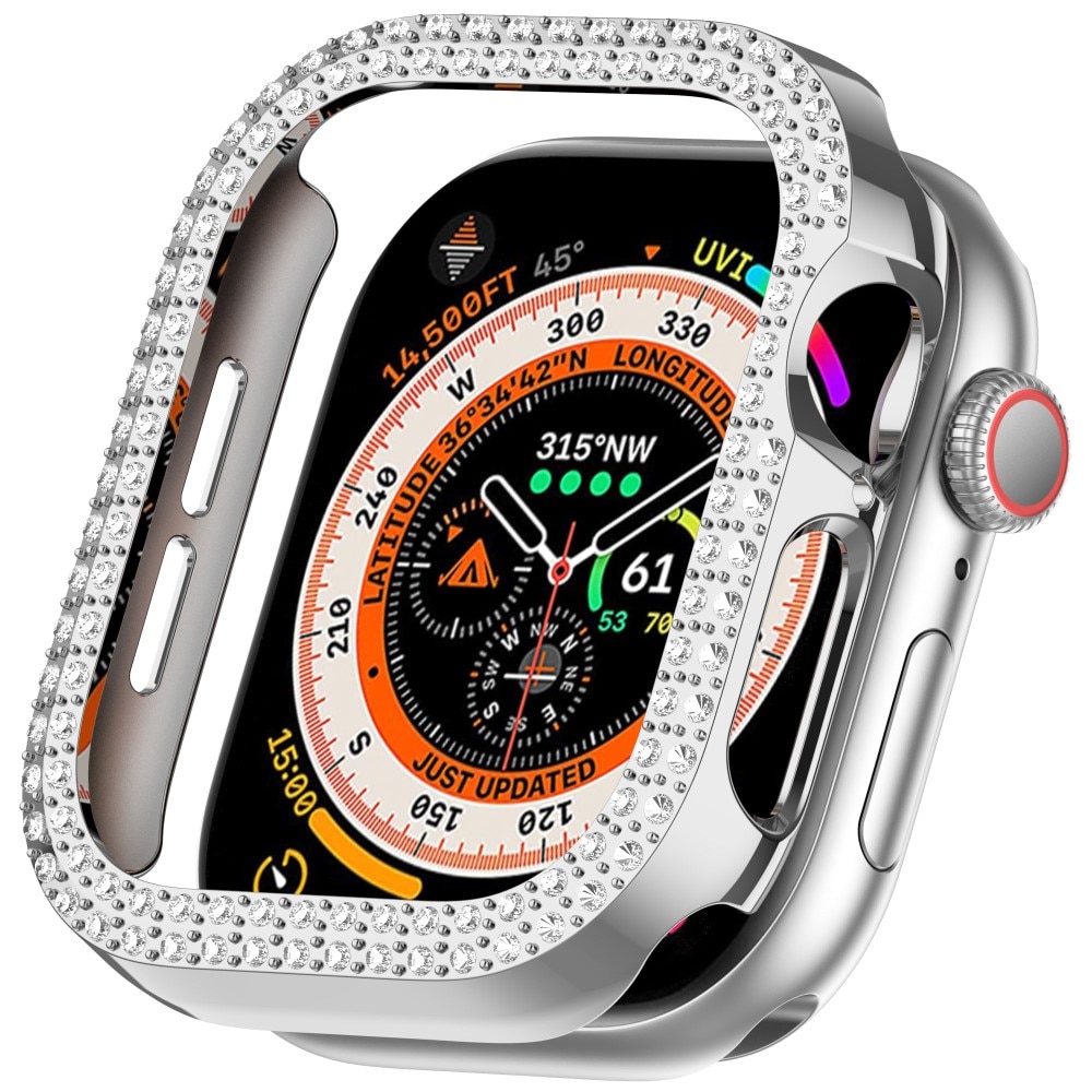 Coque Rhinestone Apple Watch Series 10 42mm, argent