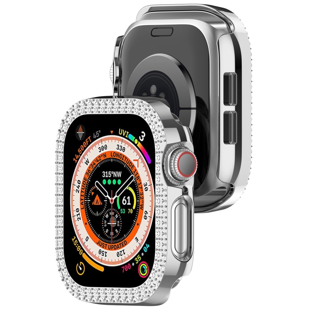 Coque Rhinestone Apple Watch Series 10 42mm, argent