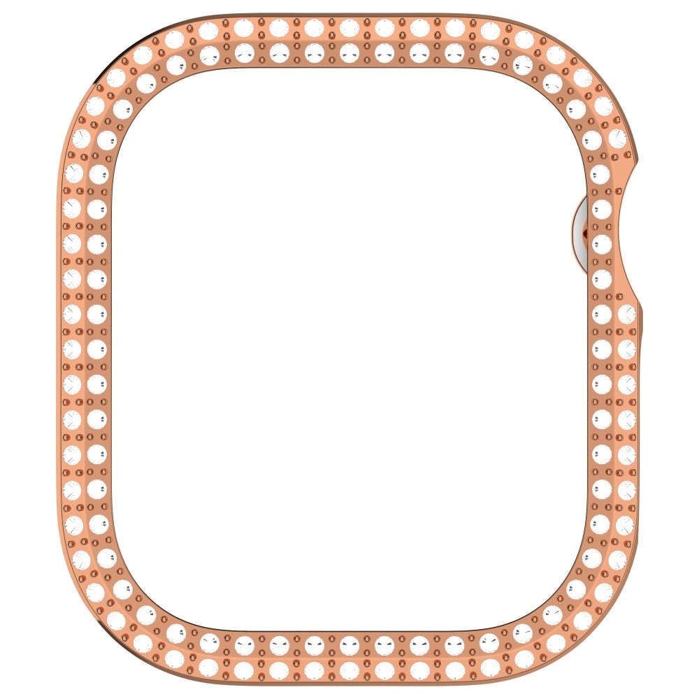 Coque Rhinestone Apple Watch Series 10 46mm, or rose