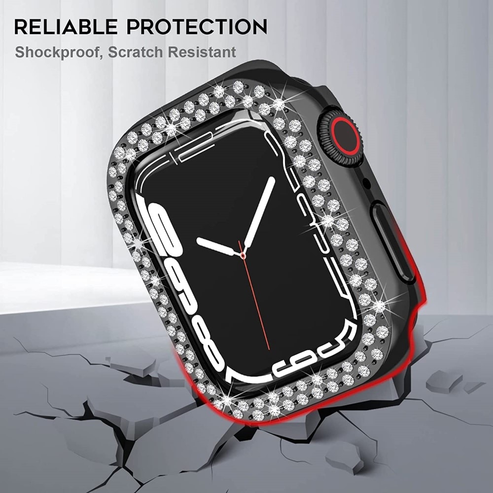 Coque Rhinestone Apple Watch 45mm Series 8 Noir