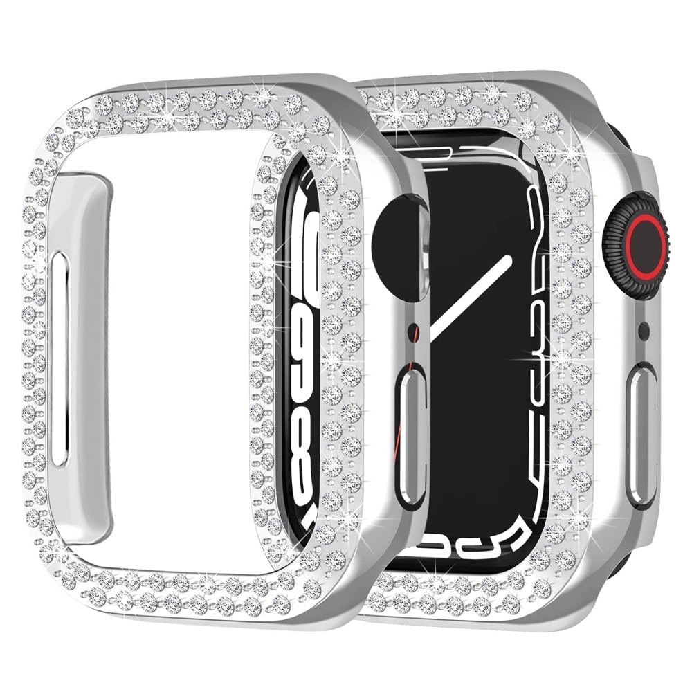 Coque Rhinestone Apple Watch 45mm Series 8 Argent