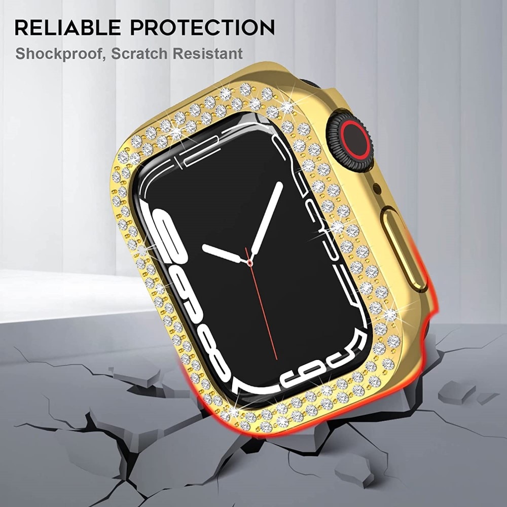 Coque Rhinestone Apple Watch 45mm Series 8 Or