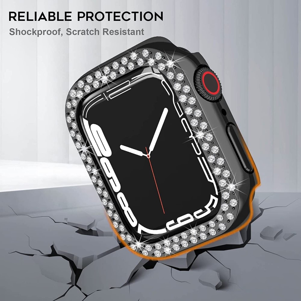 Coque Rhinestone Apple Watch SE 44mm, noir