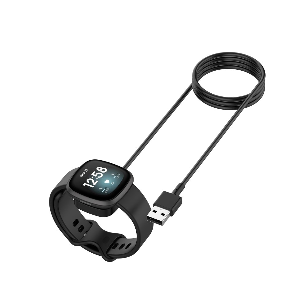 Chargeur Magnétique pour Fitbit Versa 3, Noir