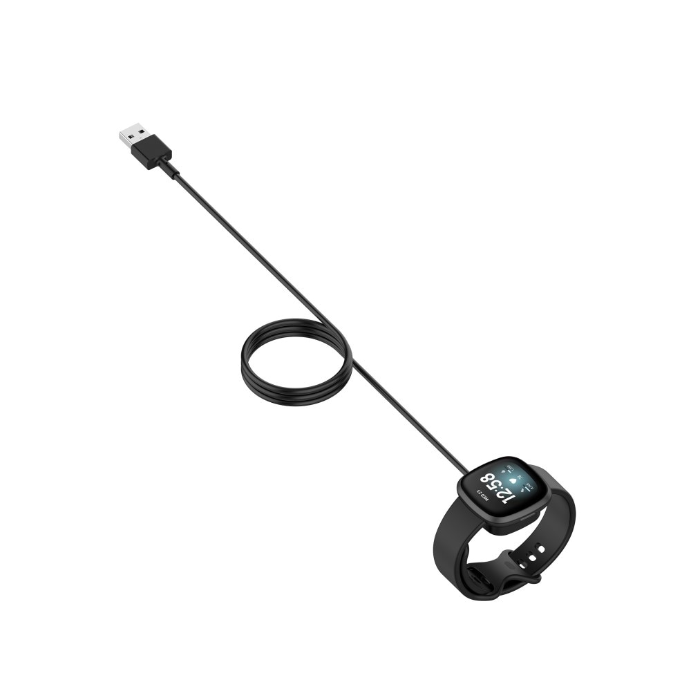 Chargeur Magnétique pour Fitbit Versa 3, Noir