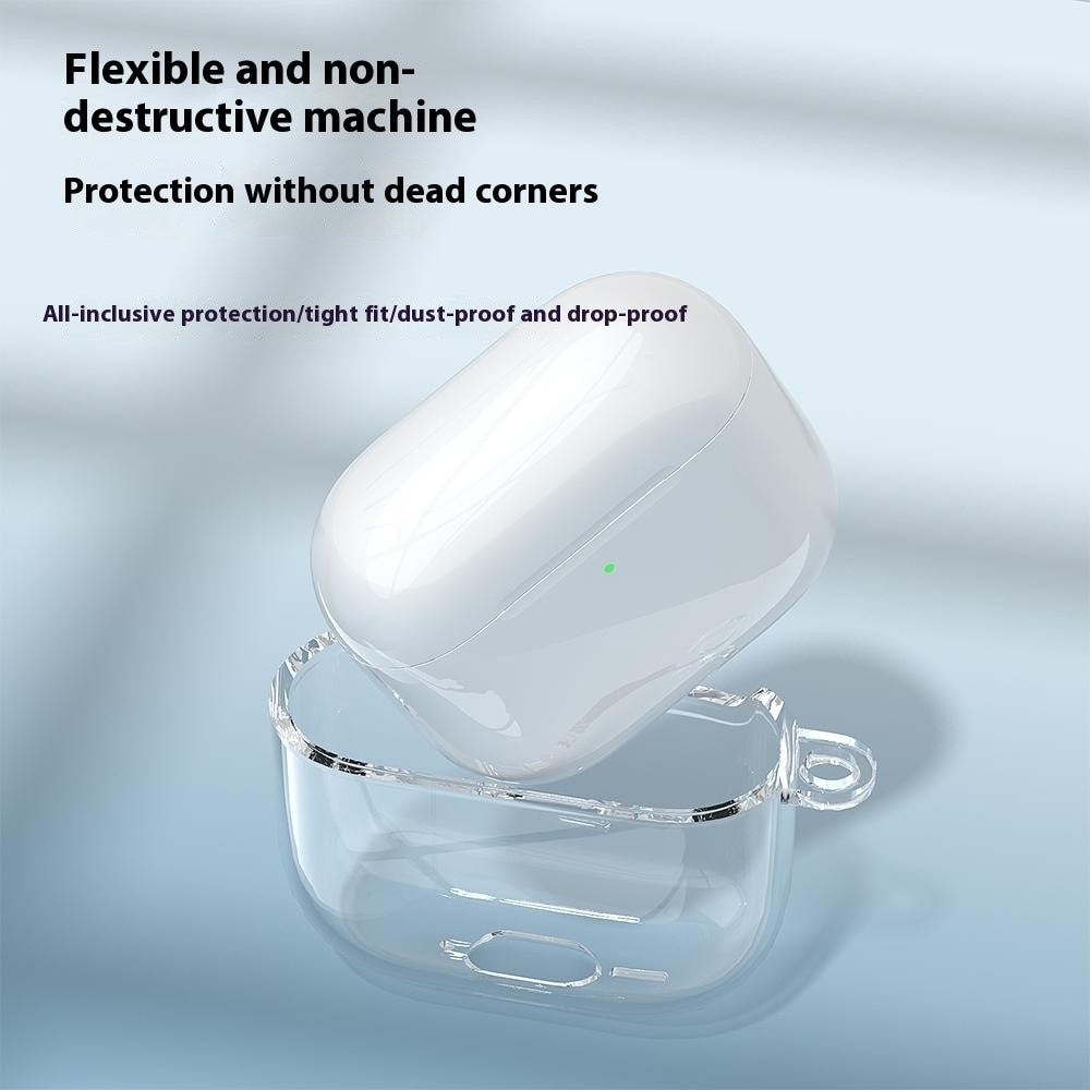 Coque en TPU avec mousqueton Apple AirPods 4, transparent