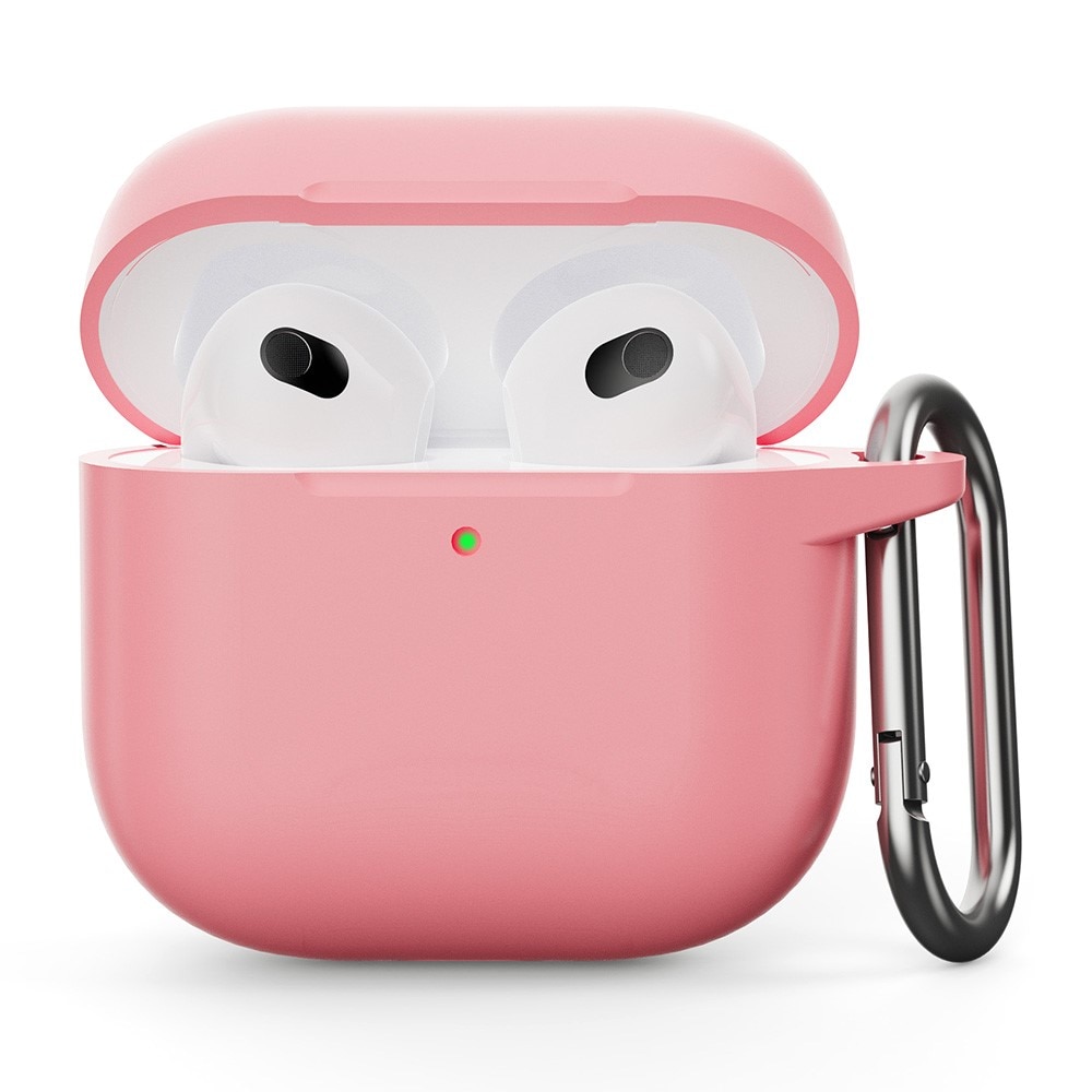 Coque en silicone avec mousqueton Apple AirPods 4, rose