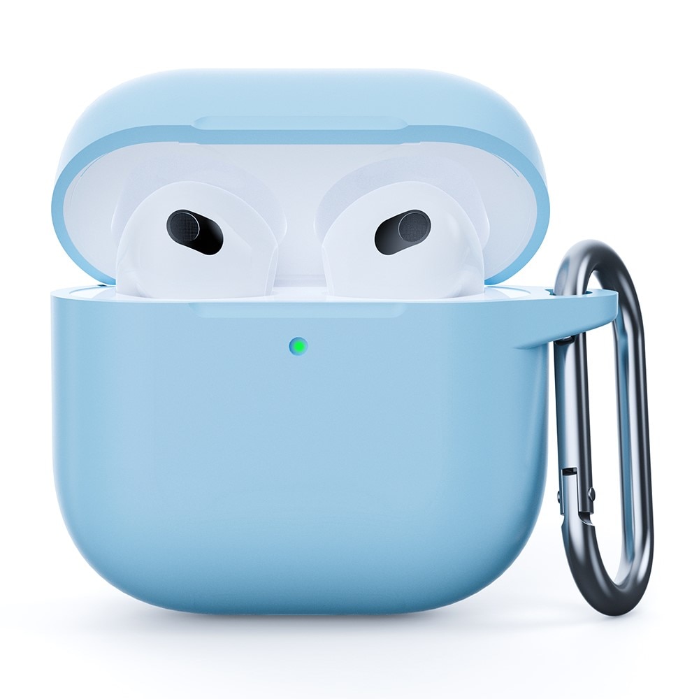 Coque en silicone avec mousqueton Apple AirPods 4, bleu