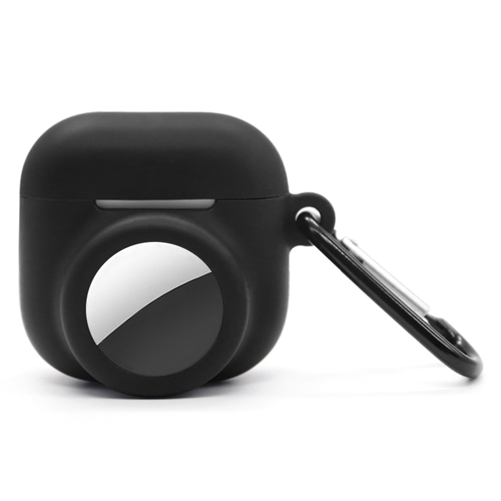 Coque en silicone avec support AirTag Apple AirPods 4 noir