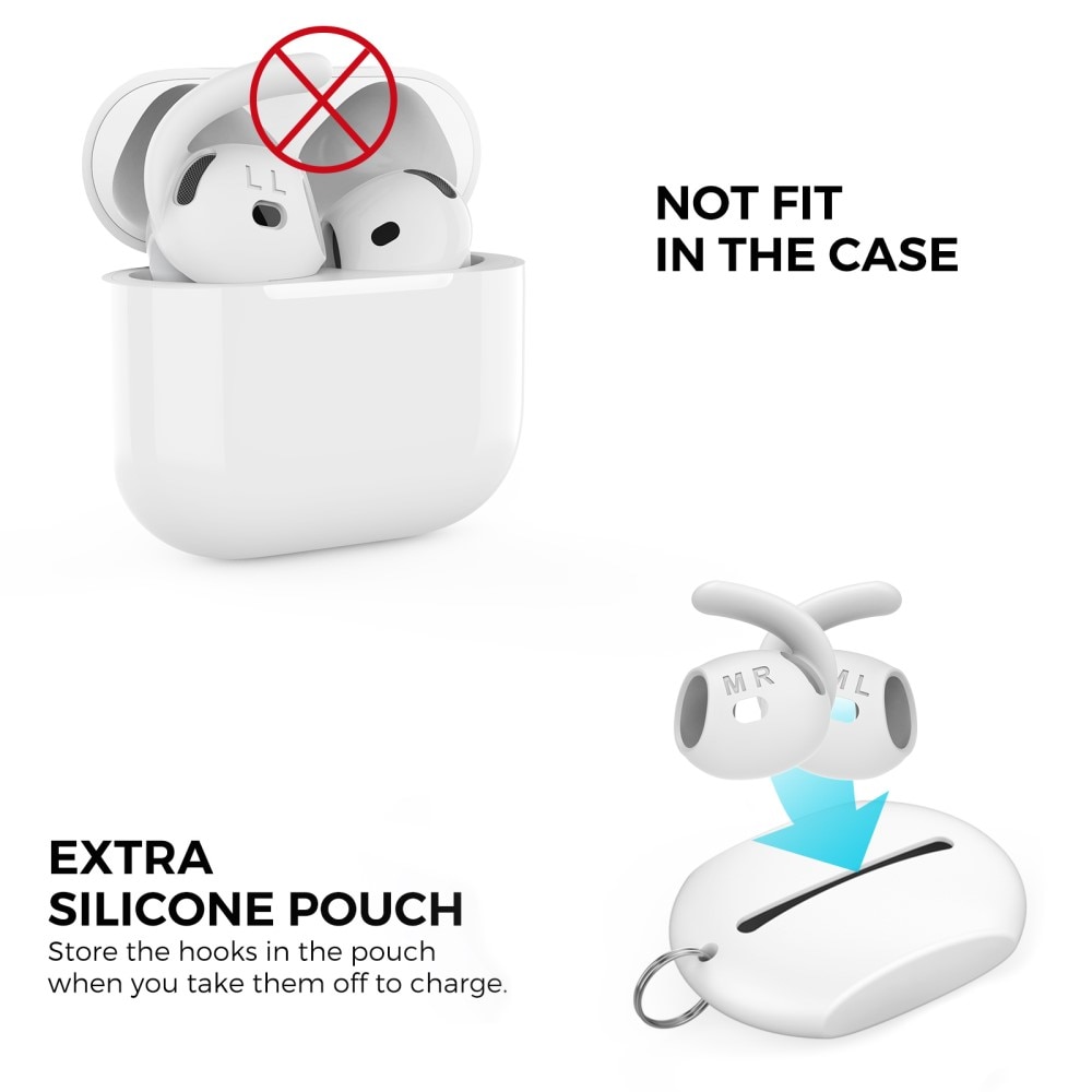 Sport Earhooks Apple AirPods 4, blanc