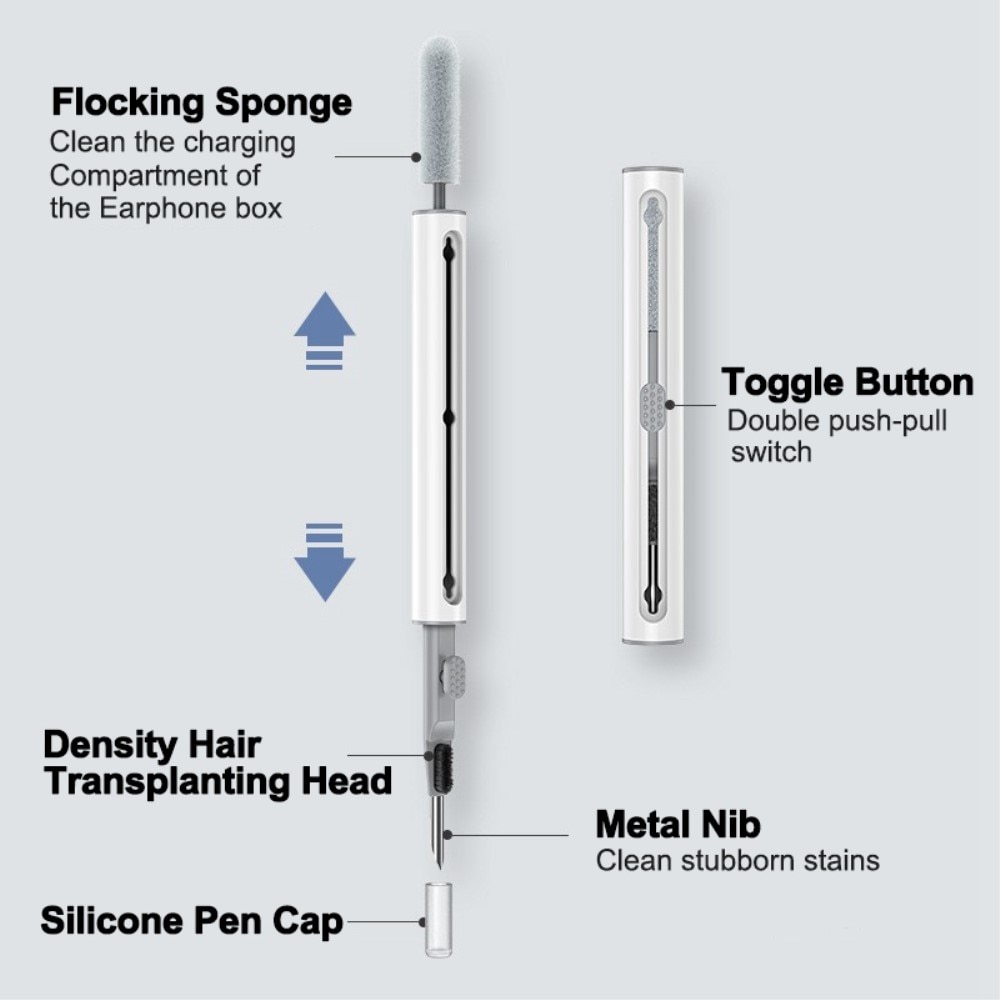 Stylo de nettoyage pour écouteurs, blanc