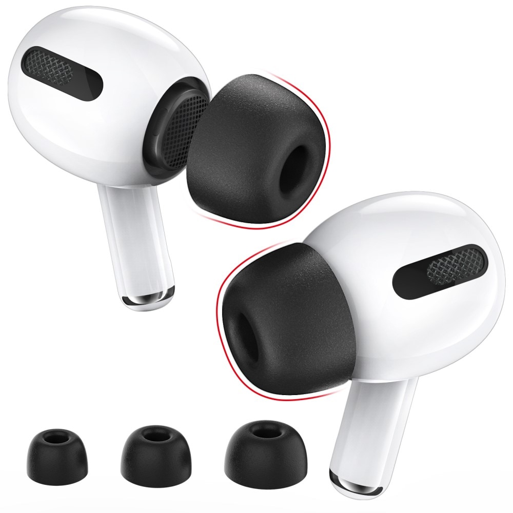 Memory Foam Ear Tips (3-pack) AirPods Pro, noir